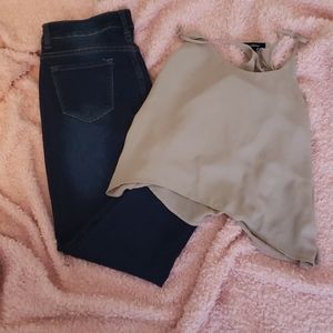 Dark denim jeans
